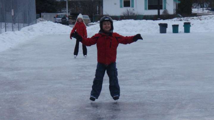 Outdoor ice skating is fun in Golden BC